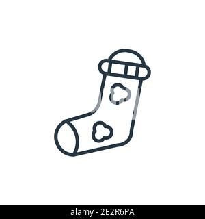 Sock outline vector icon. Thin line black sock icon, flat vector simple element illustration from editable clothes concept isolated on white backgroun Stock Vector