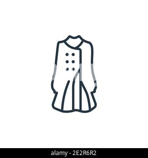 Trench coat outline vector icon. Thin line black trench coat icon, flat vector simple element illustration from editable clothes concept isolated on w Stock Vector