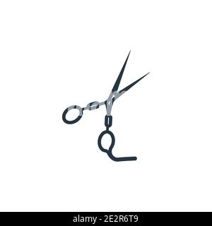 Hairdresser scissors outline vector icon. Thin line black hairdresser scissors icon, flat vector simple element illustration from editable beauty conc Stock Vector