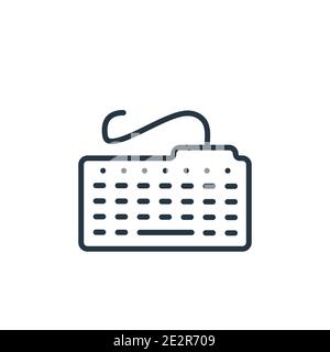 Classroom keyboard outline vector icon. Thin line black classroom keyboard icon, flat vector simple element illustration from editable computer concep Stock Vector