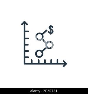 Depleting chart outline vector icon. Thin line black depleting chart icon, flat vector simple element illustration from editable analytics concept iso Stock Vector