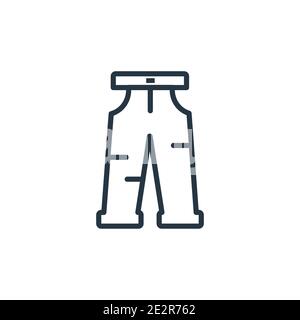 Jeans outline vector icon. Thin line black jeans icon, flat vector simple element illustration from editable clothes concept isolated on white backgro Stock Vector