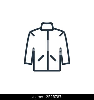 Jogging jacket outline vector icon. Thin line black jogging jacket icon, flat vector simple element illustration from editable clothes concept isolate Stock Vector