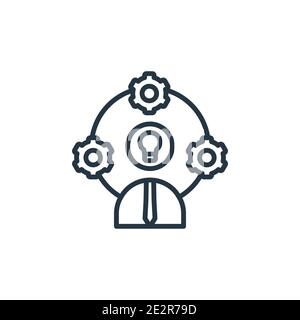 Business skills outline vector icon. Thin line black business skills icon, flat vector simple element illustration from editable business concept isol Stock Vector