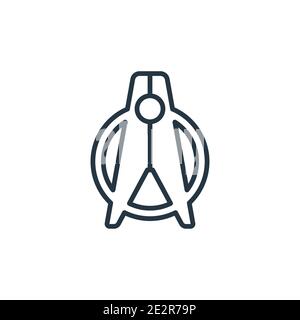 Clothes peg outline vector icon. Thin line black clothes peg icon, flat vector simple element illustration from editable cleaning concept isolated str Stock Vector