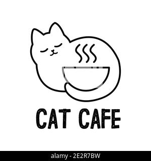 Vector logo of a cafe with Pets, cats Stock Vector