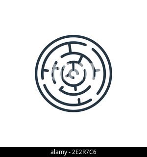 Maze game outline vector icon. Thin line black maze game icon, flat vector simple element illustration from editable business concept isolated on whit Stock Vector