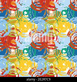 Grunge Red Spiral Seamless Stock Vector