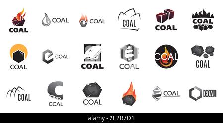 Vector logo of coal mining and sale Stock Vector