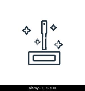 Cleaning mop outline vector icon. Thin line black cleaning mop icon, flat vector simple element illustration from editable tools concept isolated stro Stock Vector