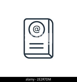 Email contacts outline vector icon. Thin line black email contacts icon, flat vector simple element illustration from editable business concept isolat Stock Vector