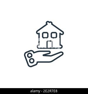 Home insurance outline vector icon. Thin line black home insurance icon, flat vector simple element illustration from editable business concept isolat Stock Vector