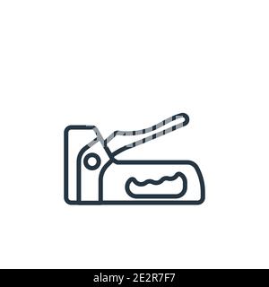 Staple gun outline vector icon. Thin line black staple gun icon, flat vector simple element illustration from editable construction and tools concept Stock Vector