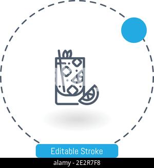 cuba libre vector icon editable stroke outline icons for web and mobile Stock Vector