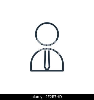 Worker outline vector icon. Thin line black worker icon, flat vector simple element illustration from editable business concept isolated on white back Stock Vector