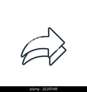 Reply all outline vector icon. Thin line black reply all icon, flat vector simple element illustration from editable content concept isolated stroke o Stock Vector