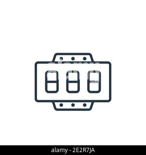 Circuit breaker outline vector icon. Thin line black circuit breaker icon, flat vector simple element illustration from editable construction concept Stock Vector