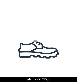 Leather shoes outline vector icon. Thin line black leather shoes icon, flat vector simple element illustration from editable clothes concept isolated Stock Vector