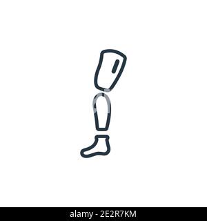 Prosthesis outline vector icon. Thin line black prosthesis icon, flat vector simple element illustration from editable artificial intellegence and fut Stock Vector