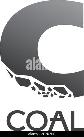 Vector logo of coal mining and sale Stock Vector