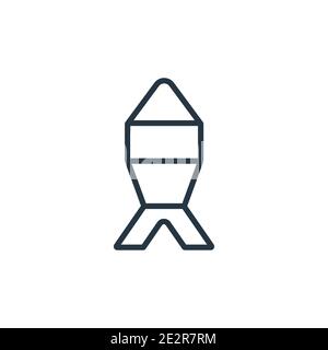 Depth charge outline vector icon. Thin line black depth charge icon, flat vector simple element illustration from editable army concept isolated on wh Stock Vector