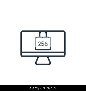 Sha 2 outline vector icon. Thin line black sha 2 icon, flat vector simple element illustration from editable cryptocurrency concept isolated on white Stock Vector