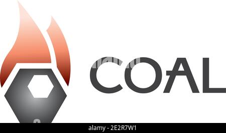 Vector logo of coal mining and sale Stock Vector