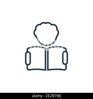 Reader outline vector icon. Thin line black reader icon, flat vector simple element illustration from editable business concept isolated stroke on whi Stock Vector