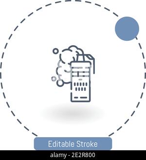 tear gas vector icon editable stroke outline icons for web and mobile Stock Vector