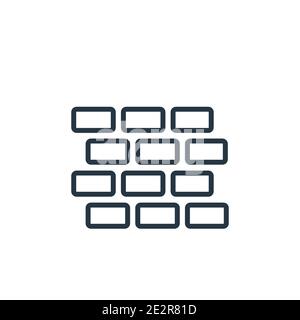 Brickwall outline vector icon. Thin line black brickwall icon, flat vector simple element illustration from editable construction concept isolated str Stock Vector