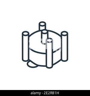 Car distributor cap outline vector icon. Thin line black car distributor cap icon, flat vector simple element illustration from editable car parts con Stock Vector