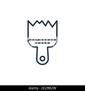 Builder brush outline vector icon. Thin line black builder brush icon, flat vector simple element illustration from editable construction concept isol Stock Vector
