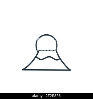 Fuji mountain outline vector icon. Thin line black fuji mountain icon, flat vector simple element illustration from editable buildings concept isolate Stock Vector