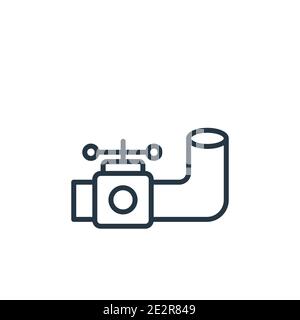 Relief valve outline vector icon. Thin line black relief valve icon, flat vector simple element illustration from editable construction and tools conc Stock Vector
