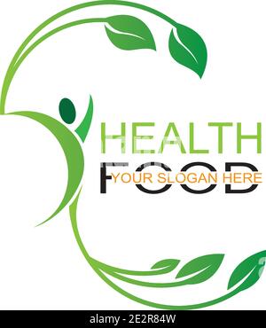 healthy food logo vector design icon illustration Stock Vector