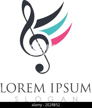 Music note symbols logo and icons template Stock Vector