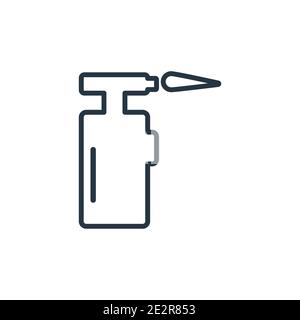 Blowtorch outline vector icon. Thin line black blowtorch icon, flat vector simple element illustration from editable construction concept isolated on Stock Vector