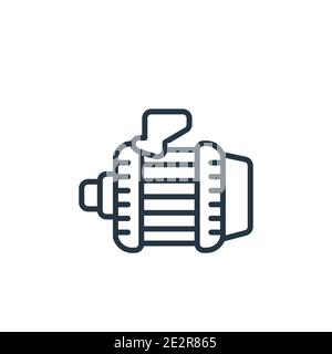 Car alternator outline vector icon. Thin line black car alternator icon, flat vector simple element illustration from editable car parts concept isola Stock Vector