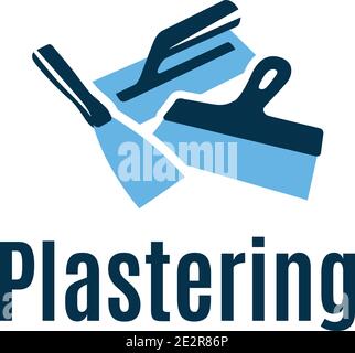 Vector logo of finishing company on plaster and painting Stock Vector
