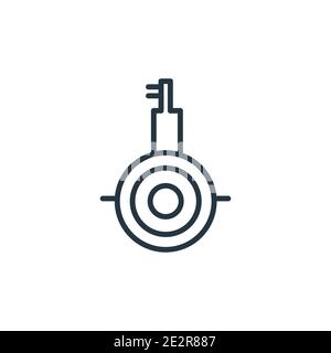 Submarine front view outline vector icon. Thin line black submarine front view icon, flat vector simple element illustration from editable army concep Stock Vector