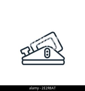Jack plane outline vector icon. Thin line black jack plane icon, flat vector simple element illustration from editable construction concept isolated o Stock Vector