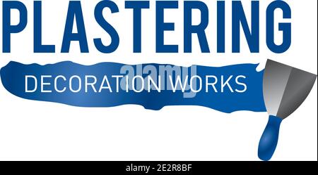Vector logo of finishing company on plaster and painting Stock Vector