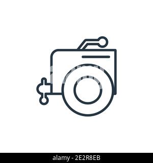 Air compressor outline vector icon. Thin line black air compressor icon, flat vector simple element illustration from editable construction concept is Stock Vector