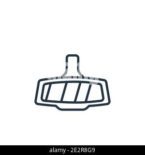 Car rear-view mirror outline vector icon. Thin line black car rear-view mirror icon, flat vector simple element illustration from editable car parts c Stock Vector