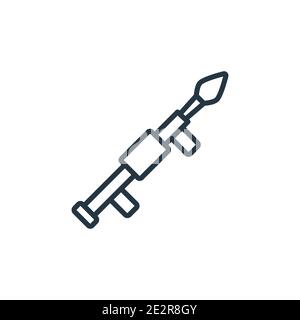 Grenade launcher outline vector icon. Thin line black grenade launcher icon, flat vector simple element illustration from editable army concept isolat Stock Vector