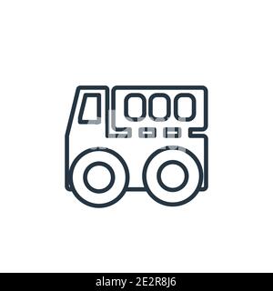 Tipper outline vector icon. Thin line black tipper icon, flat vector simple element illustration from editable construction concept isolated stroke on Stock Vector