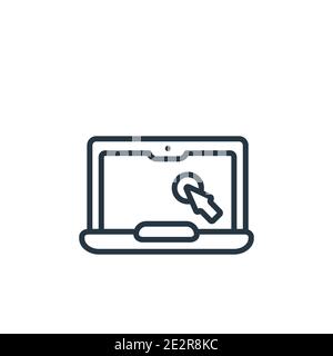 Open laptop computer with wireless mouse 2D cartoon clip art Stock ...