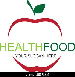 healthy food logo vector design icon illustration Stock Vector