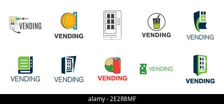 Vector logo of a vending machine with food Stock Vector