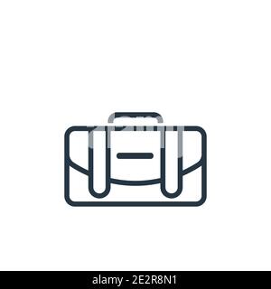 Messenger bag outline vector icon. Thin line black messenger bag icon, flat vector simple element illustration from editable clothes concept isolated Stock Vector